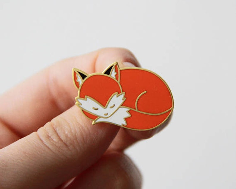 SECONDS SALE Sleepy Fox Enamel Pin