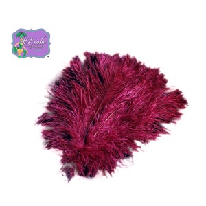 Bulk Special BURGUNDY Ostrich Feathers - Centerpiece Tail Feathers. Approximately 1/2 lb. of Ostrich Tail Feathers 12-16&quot; Long.