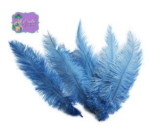 USA Shop! Bulk Special BABY BLUE Ostrich Feathers Mini-Spads 12-16". Approximately 1/4 lb. Guaranteed minimum 200 Feathers