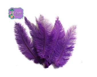USA Shop! Bulk Special PURPLE Ostrich Feathers Mini-Spads 12-16". Approximately 1/4 lb. Guaranteed minimum 200 Feathers