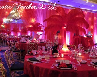 1 100 Pcs Black Ostrich Feathers 10 14 Wedding Table Etsy