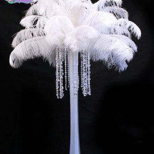 USA Shop! White Ostrich Feathers 13 to 18 inches long. Ostrich Tail Centerpiece Feathers