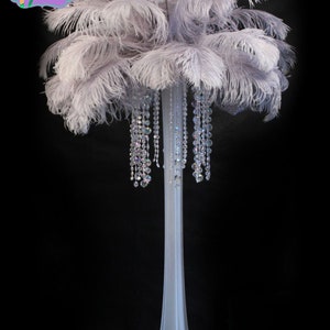 USA Shop SILVER/GREY Ostrich Feathers 13 to 18 inches long. Ostrich Tail Centerpiece Feathers image 1