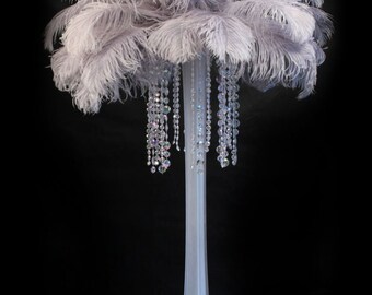 USA Shop! SILVER/GREY Ostrich Feathers 13 to 18 inches long. Ostrich Tail Centerpiece Feathers