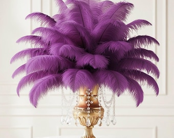 Purple Ostrich Feathers (11-14" or 9-12") - Wedding Centerpieces