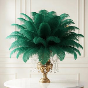 Emerald Green Ostrich Feathers: 9-14" Wedding Centerpieces
