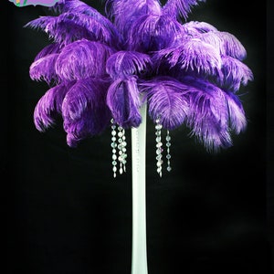 USA Shop!  PURPLE Ostrich Feathers 13 to 18 inches Long. Ostrich Tail Centerpiece Feathers.