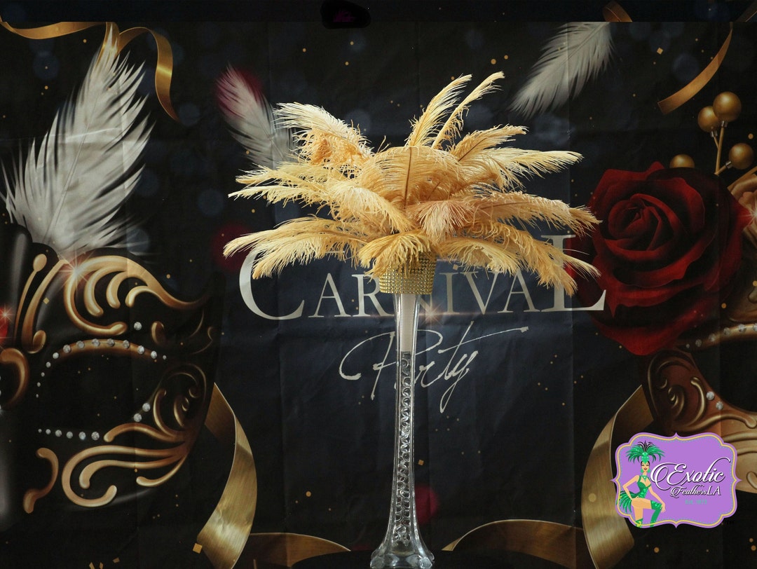 Gold ostrich feathers discount