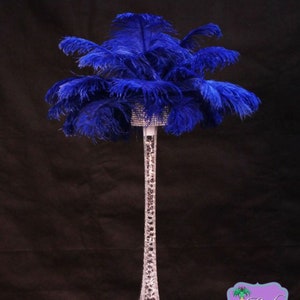 USA Store! Royal Blue Ostrich Feathers 13-18 inches long. Ostrich Tail Centerpiece Feathers