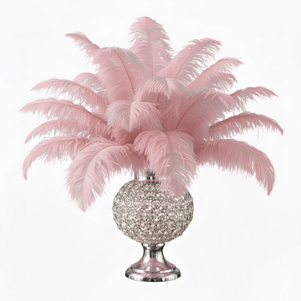 150 pcs Baby Pink Ostrich Feathers for Centerpieces