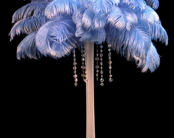 USA Shop! BABY BLUE Ostrich Feathers 13 to 18 inches long. Ostrich Tail Centerpiece Feathers