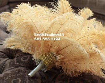 Special Sale U.S.A. 1-100 Pcs. GOLD Ostrich Feathers 13-16" long. Feather Centerpiece, Wedding, Quinceañera, Roaring 20's,Table centerpiece