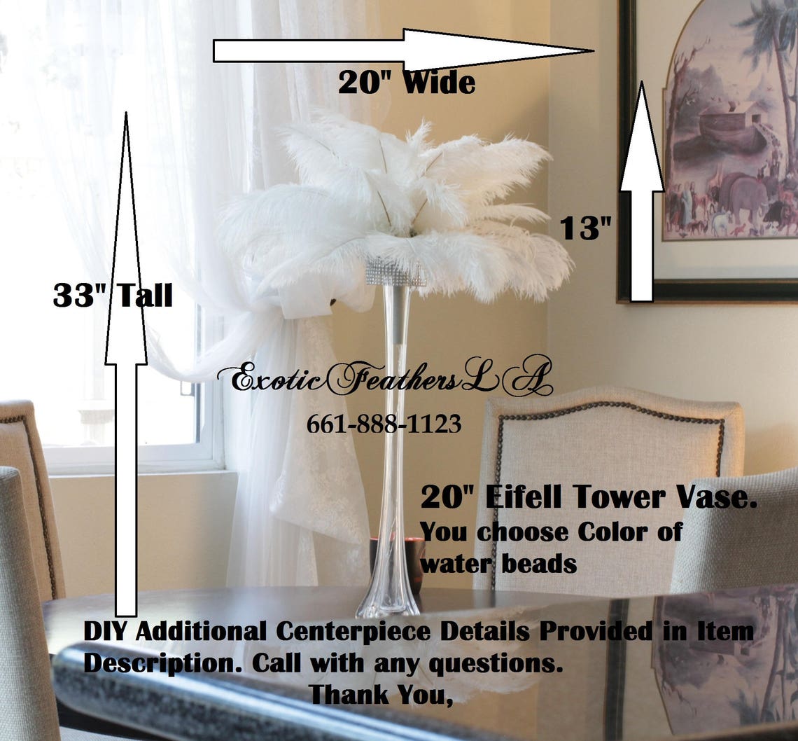 USA Store Ostrich Feather Centerpiece Kit. Includes 25 GOLD Etsy