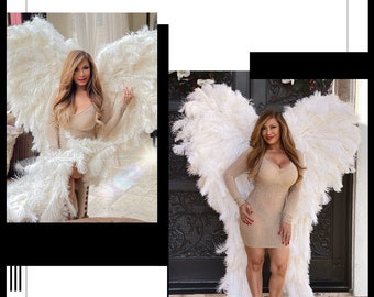 ADULT ANGEL WINGS | Ostrich Feather Angel Wings | Professional Feather Wings