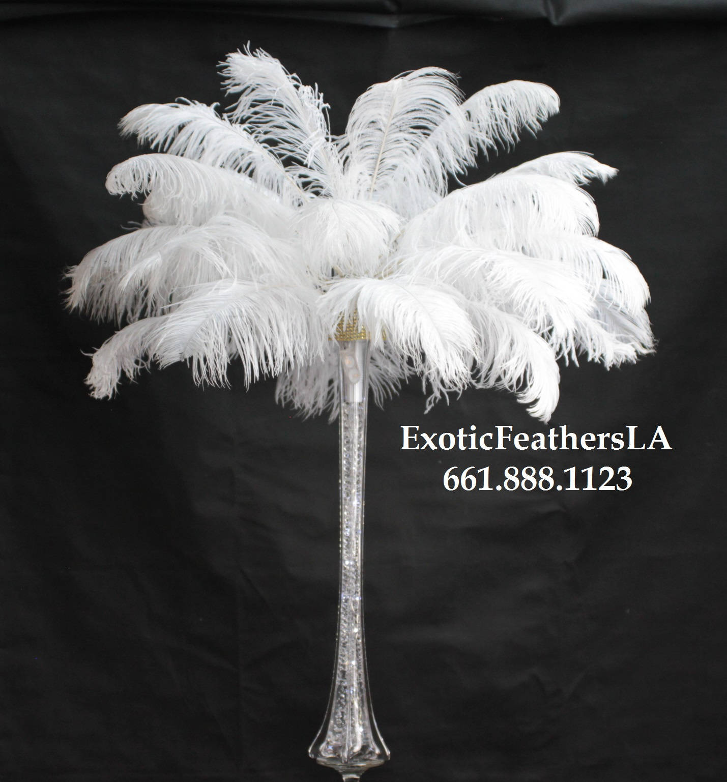 Complete Feather Centerpiece With 16 Vase (White) for Sale Online