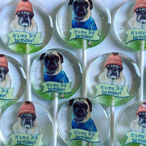 Custom Pet Lollipops, Doggy Birthday Party Favors, Birthday Treats, Pet Gifts, Dog Lover