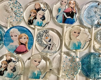 FROZEN Themed LOLLIPOPS, DISNEY Frozen Licensed images, Frozen themed party