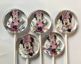 MINNIE MOUSE lollipops, Minnie Mouse themed party, Mickey Mouse party favors