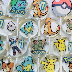 POKEMON themed LOLLIPOPS, PIKACHU suckers, Pokemon candy image 1