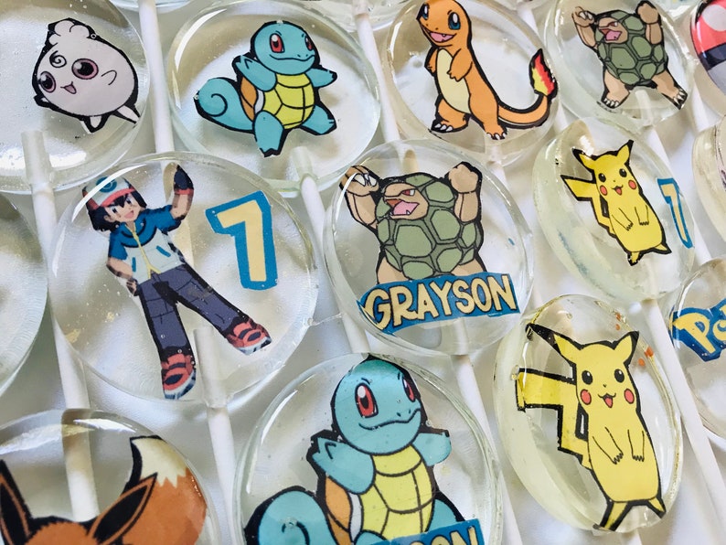 POKEMON themed LOLLIPOPS, PIKACHU suckers, Pokemon candy image 2