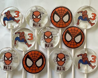 SPIDERMAN LOLLIPOPS, Spiderman birthday, Spiderman FAVORS, Spiderman Decor, Spiderman invitation