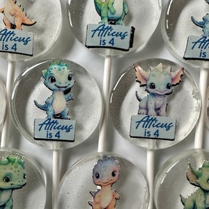 Baby Dinosaur Lollipops, BABY ANIMAL invitation, Party Favors