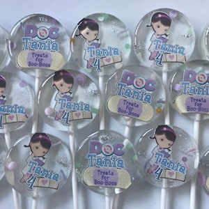 DOC MCSTUFFINS LOLLIPOPS, Birthday favor, Birthday Treat, Personalized gift