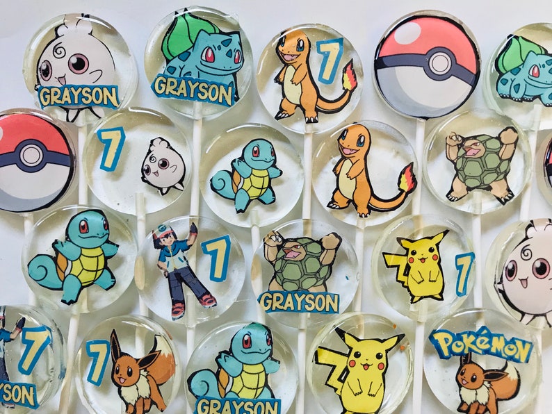 POKEMON themed LOLLIPOPS, PIKACHU suckers, Pokemon candy image 3