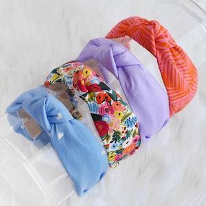 Spring Top Knot Headband, Womens Fabric Headband, Kids Headband, Knotted Headband, Hard Headbands, Headbands for Women