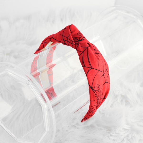 Spiderman Top Knot Headband, Super Hero Headband, Marvel Womens Knotted Headband, Kids Headband, Fabric Headband, Headbands for Women