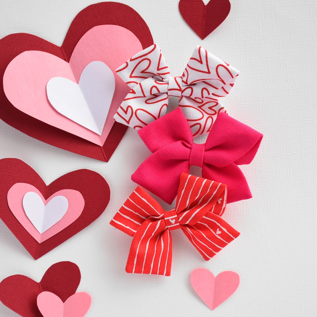 Valentine's Ribbon Bows, Red Bows, Simple Hair Bows, Pink Bows, Trendy  Bows, Baby Bows, Newborn Bows, Girl Bows, Dog Bows, Bowsforgirlsus 