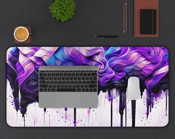 AI Artwork Desk Mat | Purple Mouse Pad | Mouse Mat | Desk Pad | AI Artwork | 31&quot; × 15.5&quot;