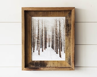 Tunnel Of Larches - Pine Trees, Winter Art, Watercolor Print, Wall Art, Mountain Wall Art, Cabin Print, Home Decor, Larch Trees