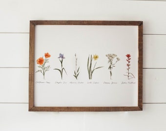 Colección De Flores Silvestres Print - Wildflower Print, California, Arte Floral, Decoración De Pared, Estampado De Flores, Decoración De Montaña, Decoración Del Hogar