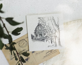 Rome View Sketch Print