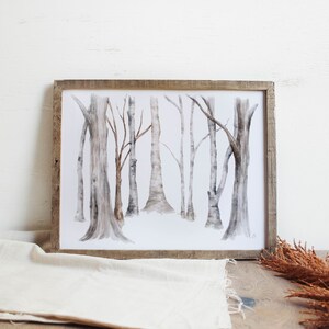 Fall Birch Trees Print - Fall Trees Print, Fall Print, Fall Decor, Autumn, Home Decor, Landscape Print, Watercolor Print, Watercolor Trees