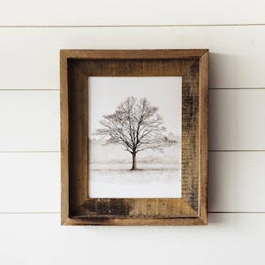 Oak Print - Oak Tree, Tree Print, Sepia, Minimalist, Oak Tree Print, Farmhouse Art, Home Decor, Watercolor Print