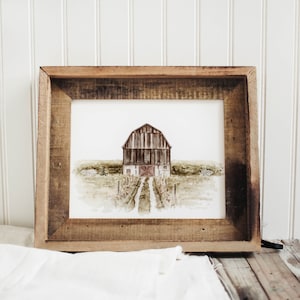 Brown Barn Print Barn Print, Barn, Watercolor Print, Watercolor Barn, Farmhouse Decor, Country, Country Decor, Old Barn, Barn Art image 1