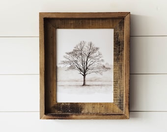 Oak Print - Oak Tree, Tree Print, Sepia, Minimalist, Oak Tree Print, Farmhouse Art, Home Decor, Watercolor Print