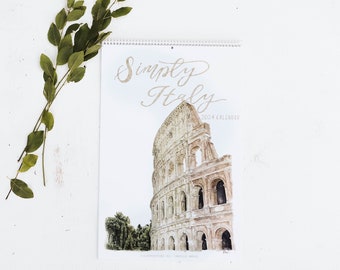 2024 Simply Italy Wandkalender - Spiralbindung, Hängender Wandkalender, Florenz, Venedig, Landschaften, Rom, Italien, Urlaub