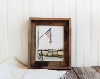 Impresión de la bandera americana - Día de la independencia, impresión de acuarela, bandera americana, decoración de la granja, país, impresión