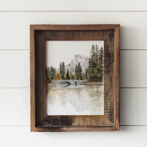 Yosemite Bridge Poster - Yosemite, Kalifornien, Aquarell Berg, Aquarell Landschaft, Pinien, Kiefer
