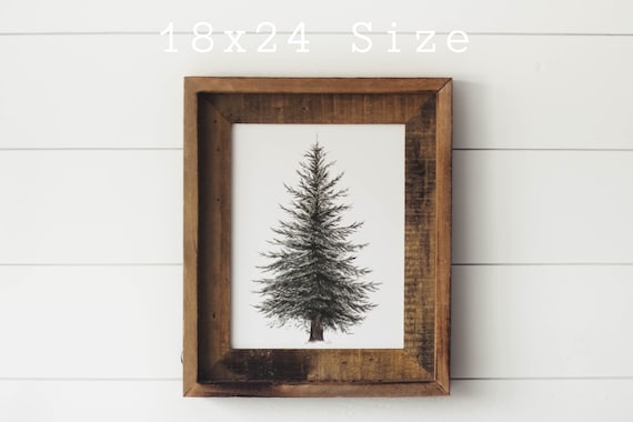 Large Evergreen Print - 18x24 Print, Wall Art, Poster Size, Watercolor Tree Print, Pine Tree, Mountain Art