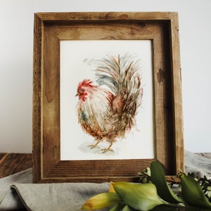Rooster Print - Farmhouse Decor, Watercolor Rooster, Rooster, Modern Farmhouse Decor, Home Decor, Kitchen Decor, Watercolor Print