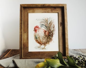Rooster Print - Farmhouse Decor, Watercolor Rooster, Rooster, Modern Farmhouse Decor, Home Decor, Kitchen Decor, Watercolor Print