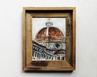 Duomo Print | Florence, Italy Art, Pastel Painting, Art Print, Wall Art, Duomo, Europe, Pastel Print, Red