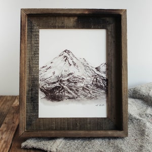 Mount Shasta Print, Mountain, Mount Shasta, Watercolor Print, House Decor, Mountain Print