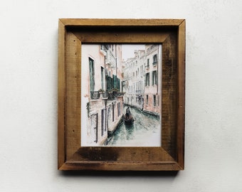 Venedig-Kanal-Druck | Italien, Aquarelldruck, Wandkunst, Gondel, Venedig, Kunstdruck, Aquarellmalerei