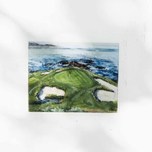 Pebble Beach 7th Hole | Art Print, Pastel Painting, Pastel Print, Golf, Gift For Man, Pebble Beach, Golf Print