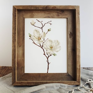 Magnolia Print - Watercolor Magnolia Painting, Watercolor, Home Decor, Kitchen Decor, Modern Farmhouse Decor, Flower Print,